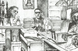 チアーズバーボストンUSA、2003年（紙にインク） 作： Vincent Alexander Booth
