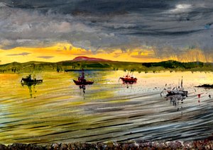 ホーリーアイランドの夕暮れ時、2007年 作： Vincent Alexander Booth