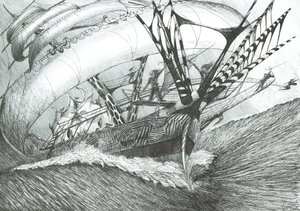 Storm Creators Antarctic Ocean、2017、（Ink on Paper 作： Vincent Alexander Booth