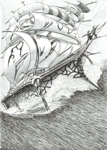 Storm Creators Arafura Sea、2017、（紙にインク） 作： Vincent Alexander Booth