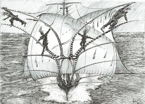 Storm Creators Bismarck Sea、2017年（紙にインク） 作： Vincent Alexander Booth