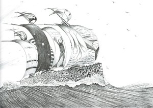 ストーム・クリエイターズ・ヘンローペン岬、2024年（紙にインクと鉛筆） 作： Vincent Alexander Booth