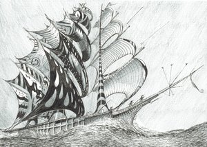 Storm Creatorsカリブ海、2017年（紙にインク） 作： Vincent Alexander Booth