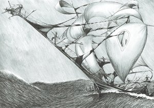 Storm Creators Caspian Sea、2017、（紙にインク） 作： Vincent Alexander Booth