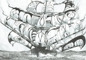 Storm Creators東シベリア海、2017年（紙にインク） 作： Vincent Alexander Booth
