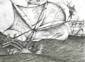 Storm Creators Indian Ocean、2017年（紙にインク） 作： Vincent Alexander Booth