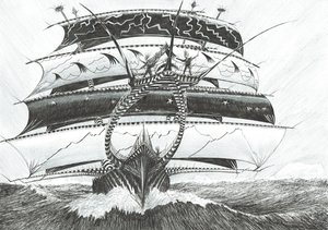 Storm Creators King Haakon VII Sea、2017年、紙にインク 作： Vincent Alexander Booth
