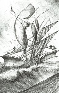 Storm Creators Pacific Ocean、2017、（Ink on Paper） 作： Vincent Alexander Booth