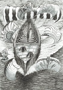 Storm Creators Philippine Sea、2017、（紙にインク） 作： Vincent Alexander Booth