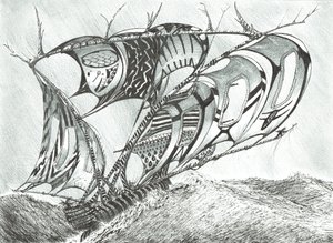 Storm Creators Sargasso Sea、2017年（紙にインク） 作： Vincent Alexander Booth