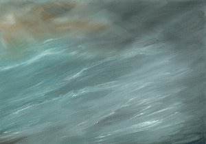 深海の嵐、2017年（キャンバスボードに油彩）