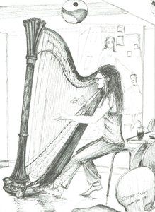 The Harpist 8th day cafe マンチェスター, 2007 作： Vincent Alexander Booth