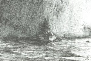 北極海を航行するティルピッツ 1943年、2009年