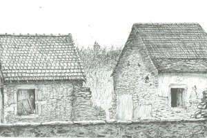 フランスとスイスの国境付近の家, 2008; （紙にインク 作： Vincent Alexander Booth