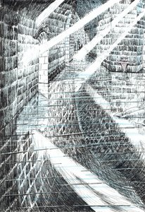 ページ25、フィンドホーンの森の城、2006年（紙にインク） 作： Vincent Alexander Booth