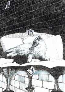 page52、フィンドホーンの森の城、2006年（紙にインク） 作： Vincent Alexander Booth