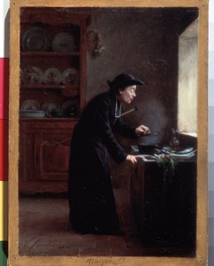 ""Skinny!"" (Lenten fare) 四旬節の料理療法。 Vincent Jean-Baptiste (Jean Baptiste) Chevilliard (1841-1904) による絵画エルミタージュ美術館、サンクトペテルブルク、ロシア 作： Vincent Chevilliard