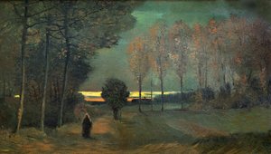 夕方の秋の風景、1884年。 作： Vincent van Gogh