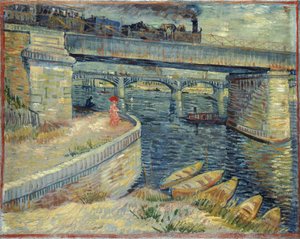 アニエールのセーヌ川に架かる橋、1887 年。 作： Vincent van Gogh
