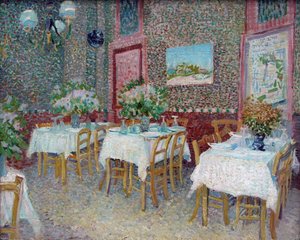 レストランのインテリア、1887年。 作： Vincent van Gogh