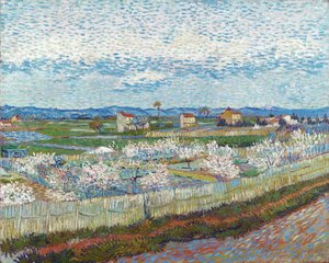 ブロッサムの桃の木、1889年。 作： Vincent van Gogh