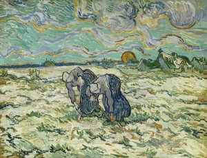 2 人の農民の女性、1890 年。 作： Vincent van Gogh