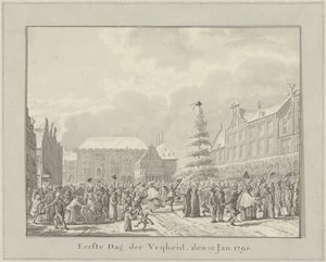 ハーレムの革命、1795 年 1 月 19 日 自由の最初の日、1 月 19 日。 1791年（オブジェクトのタイトル） 作： Vincent Jansz. van der Vinne