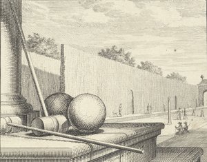 背景にクロケット選手がいるクロケットの属性、1714年。 作： Vincent Laurensz Vinne van der