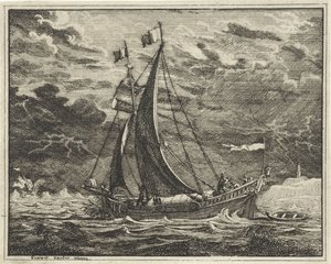 悪天候時の船 作： Vincent Laurensz. van der Vinne (II)