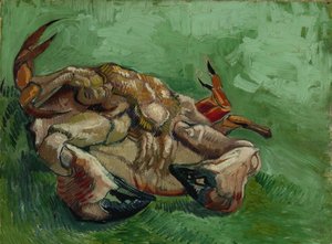 1889年、仰向けに横たわっているカニ 作： Vincent van Gogh
