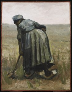 スペードを背負った女性、1885年（木製パネルのキャンバスに油彩） 作： Vincent van Gogh