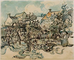 農夫の妻がいる古いぶどう畑 作： Vincent van Gogh