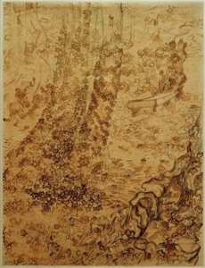 療養所の庭のツタの木 作： Vincent van Gogh