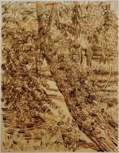 療養所の庭のツタの木 作： Vincent van Gogh