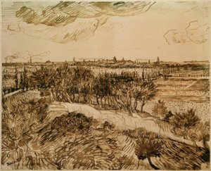 モンマジュールからのアルルの眺め 作： Vincent van Gogh