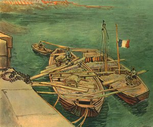 ローヌのボート、1888年8月、1947年8月。 作： Vincent van Gogh