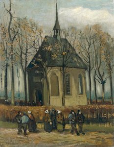 ヌエネンの改革派教会を去る会衆 作： Vincent van Gogh
