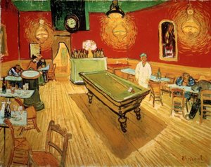 アルルのラマルティーヌ広場にある夜のカフェ 作： Vincent van Gogh