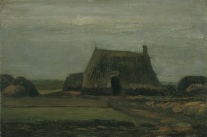 泥炭の山のある農場 作： Vincent van Gogh