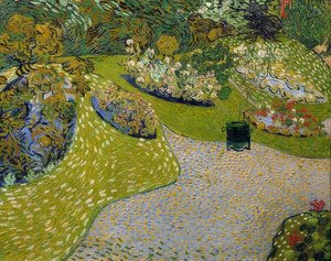 オーヴェルの庭園。 1890 作： Vincent van Gogh