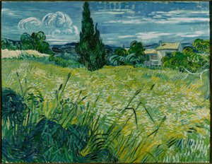 ヒノキと緑の麦畑 作： Vincent van Gogh