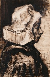 農民女性の頭、右向き、1884 作： Vincent van Gogh