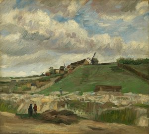採石場のあるモンマルトルの丘。 1886年6月〜7月、パリ 作： Vincent van Gogh