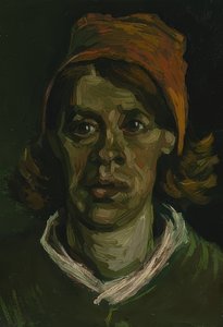 女性の頭。 1885年4月、ヌエネン 作： Vincent van Gogh