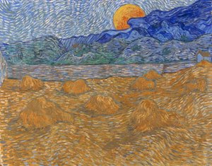 麦の穂と昇る月のある風景 作： ヴィンセント・ヴァン・ゴッホ