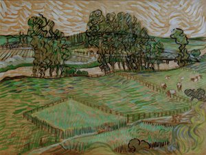 オワーズに架かる橋のある風景 作： Vincent van Gogh