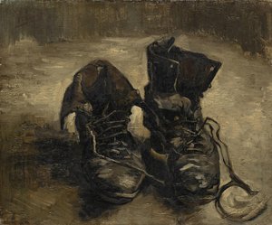 「黒いブーツ」または「古い靴」 フィンセント・ファン・ゴッホ（1853-1890）の絵画。1886.ヴィンセント・ヴァン・ゴッホ美術館アムステルダム。 作： Vincent van Gogh