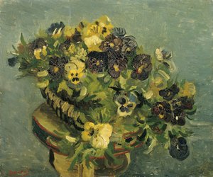 「パンジーのバスケット」(パンジーのバスケット) Vincent van Gogh (1853-1890) による絵画 1886 Dim 46x55.5 cm cm ゴッホ美術館、アムステルダム
