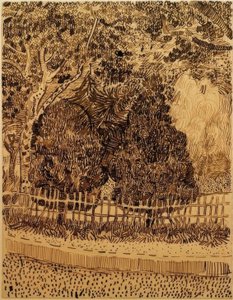 フェンスのある公園 作： Vincent van Gogh