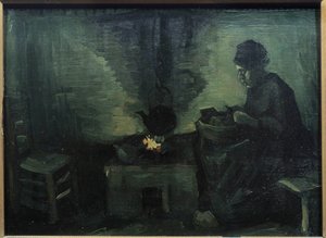 ヴィンセント・ファン・ゴッホ（1853-1890）の「木に描かれた農民のペチュール・マルーフレ」 1885年 日。0.29x0.4 m パリ、オルセー美術館 作： Vincent van Gogh